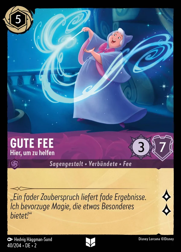 Gute Fee - Hier, um zu helfen — Disney Lorcana Charakter card from Rise of the Floodborn