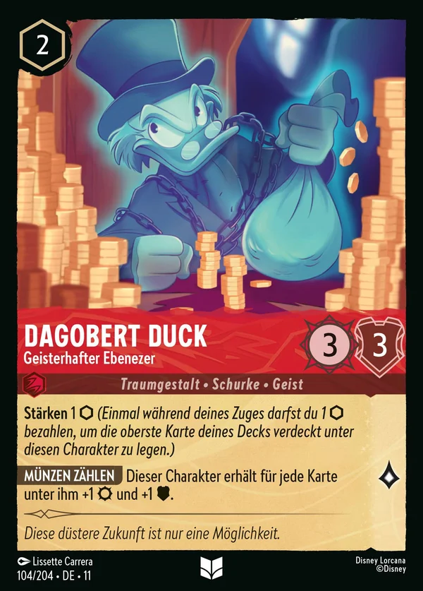 Dagobert Duck - Geisterhafter Ebenezer — Disney Lorcana Charakter card from Winterspell