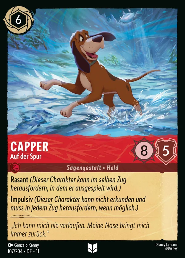 Capper - Auf der Spur — Disney Lorcana Charakter card from Winterspell