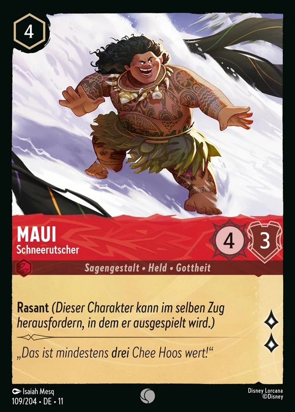 Maui - Schneerutscher — Disney Lorcana Charakter card from Winterspell