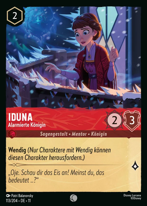 Iduna - Alarmierte Königin — Disney Lorcana Charakter card from Winterspell
