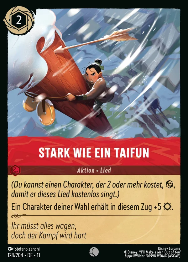 Stark wie ein Taifun — Disney Lorcana Aktion card from Winterspell