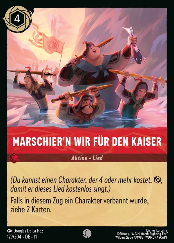 Marschier'n wir für den Kaiser — Disney Lorcana Aktion card from Winterspell