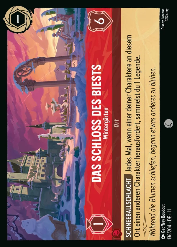 Das Schloss des Biests - Wintergärten — Disney Lorcana Ort card from Winterspell