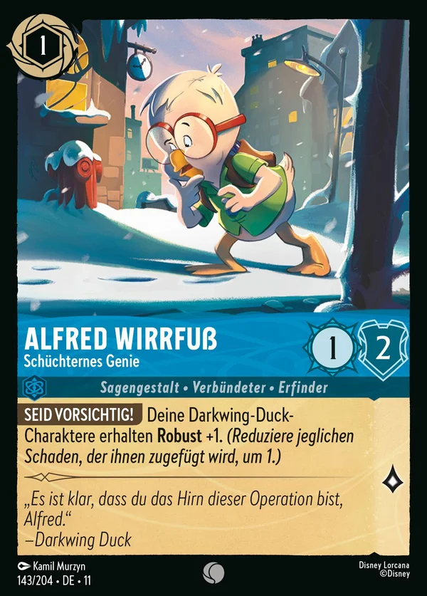 Alfred Wirrfuß - Schüchternes Genie — Disney Lorcana Charakter card from Winterspell