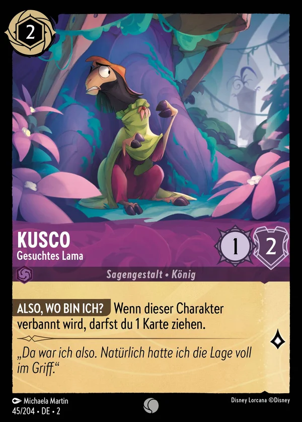 Kusco - Gesuchtes Lama — Disney Lorcana Charakter card from Rise of the Floodborn