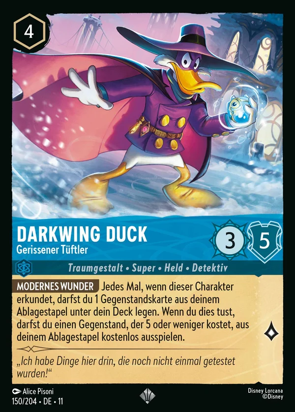 Darkwing Duck - Gerissener Tüftler — Disney Lorcana Charakter card from Winterspell