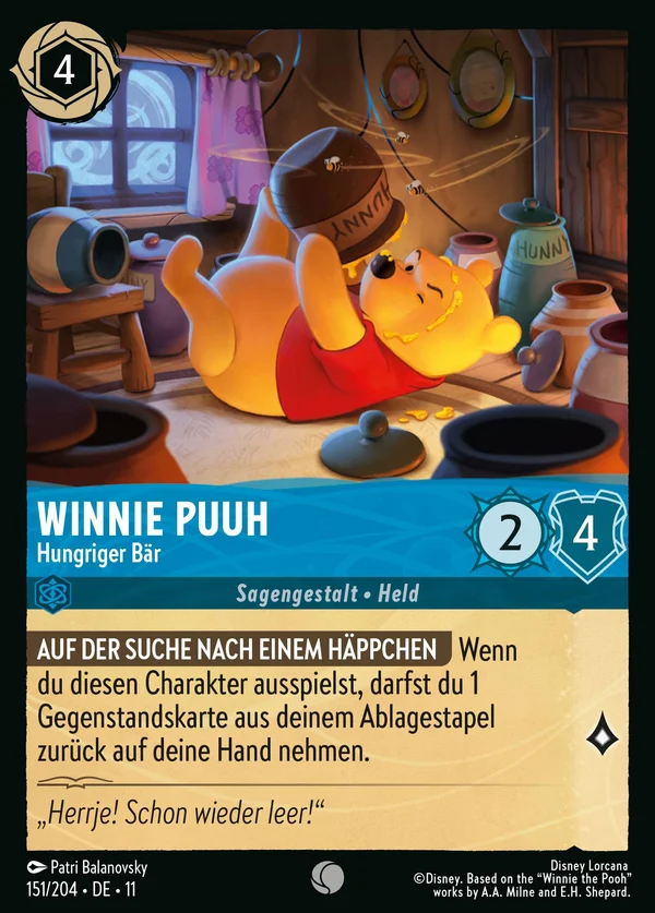 Winnie Puuh - Hungriger Bär — Disney Lorcana Charakter card from Winterspell