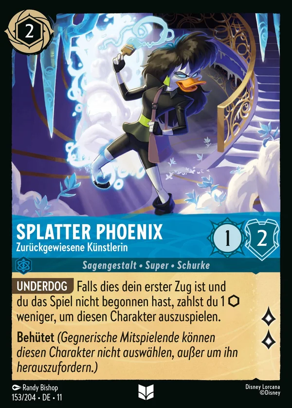 Splatter Phoenix - Zurückgewiesene Künstlerin — Disney Lorcana Charakter card from Winterspell