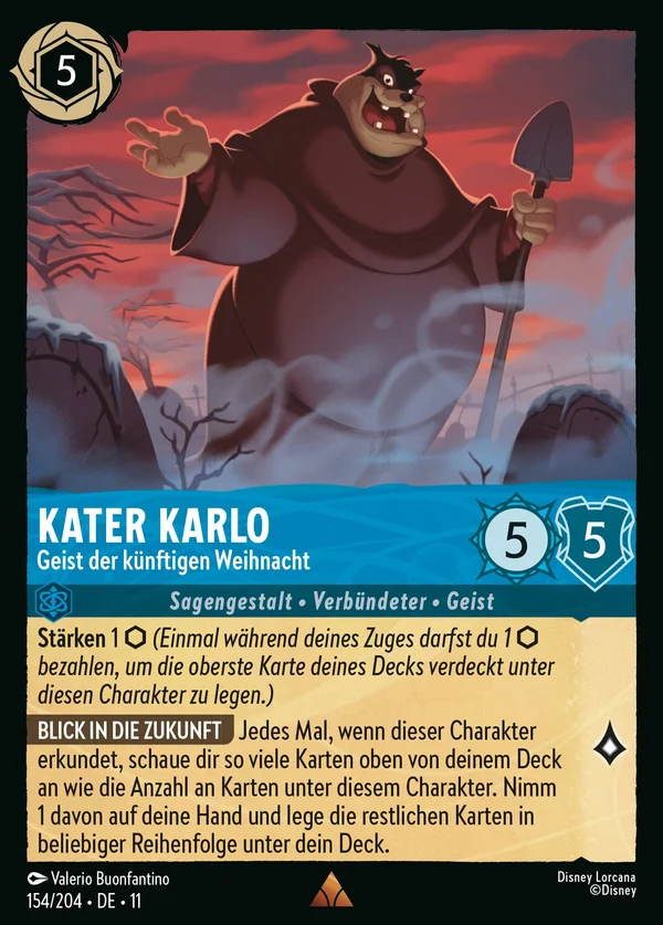 Kater Karlo - Geist der künftigen Weihnacht — Disney Lorcana Charakter card from Winterspell