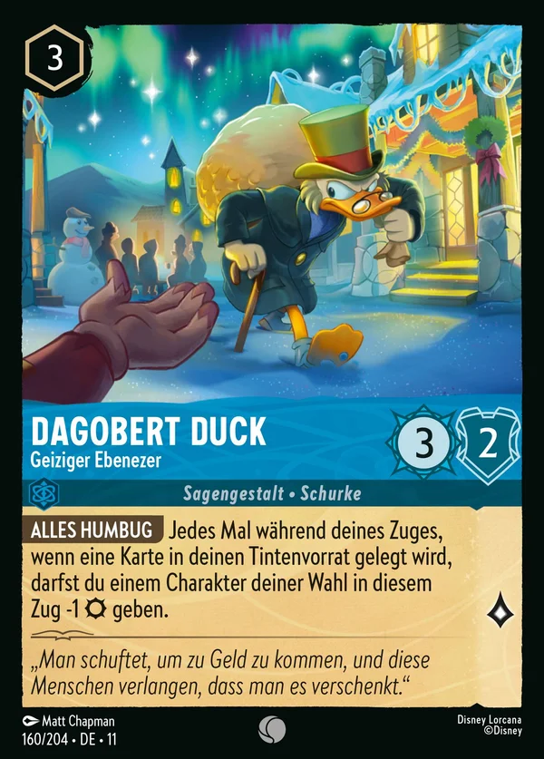 Dagobert Duck - Geiziger Ebenezer — Disney Lorcana Charakter card from Winterspell