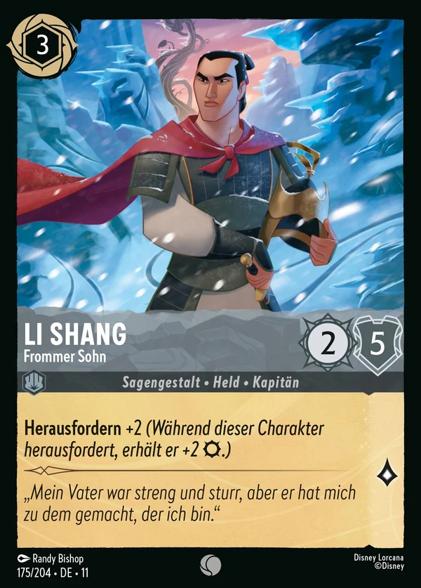 Li Shang - Frommer Sohn — Disney Lorcana Charakter card from Winterspell