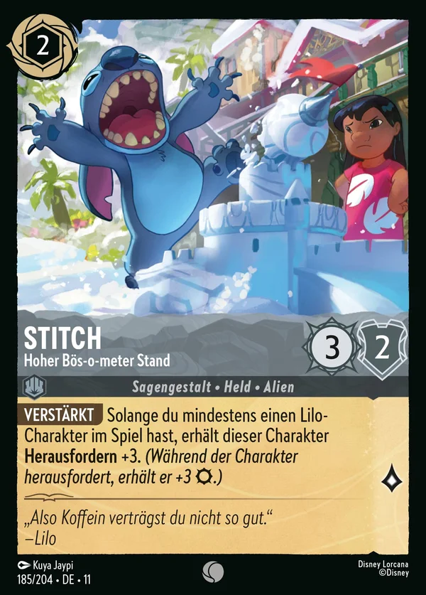 Stitch - Hoher Bös-o-meter Stand — Disney Lorcana Charakter card from Winterspell