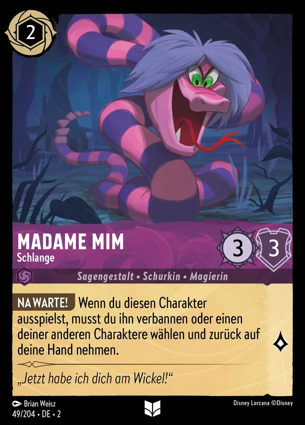 Madame Mim - Schlange — Disney Lorcana Charakter card from Rise of the Floodborn
