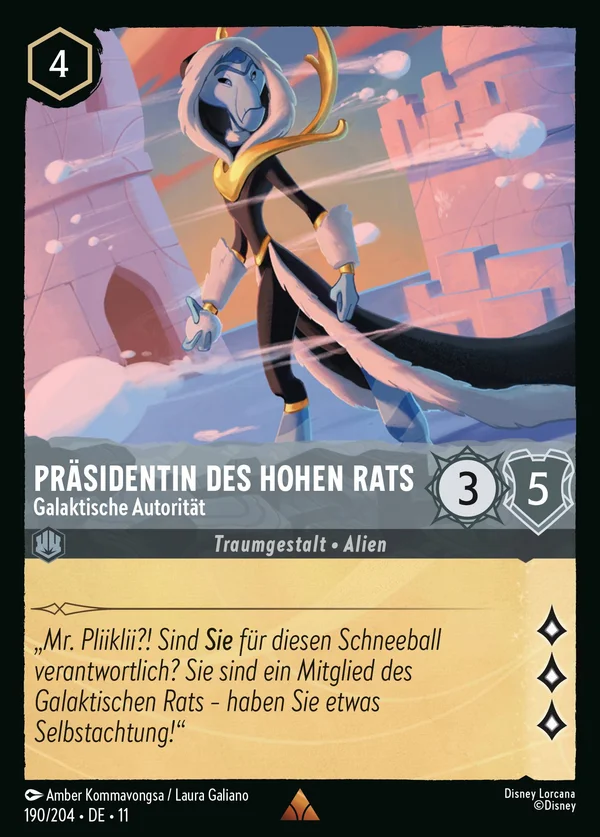 Präsidentin des Hohen Rats - Galaktische Autorität — Disney Lorcana Charakter card from Winterspell