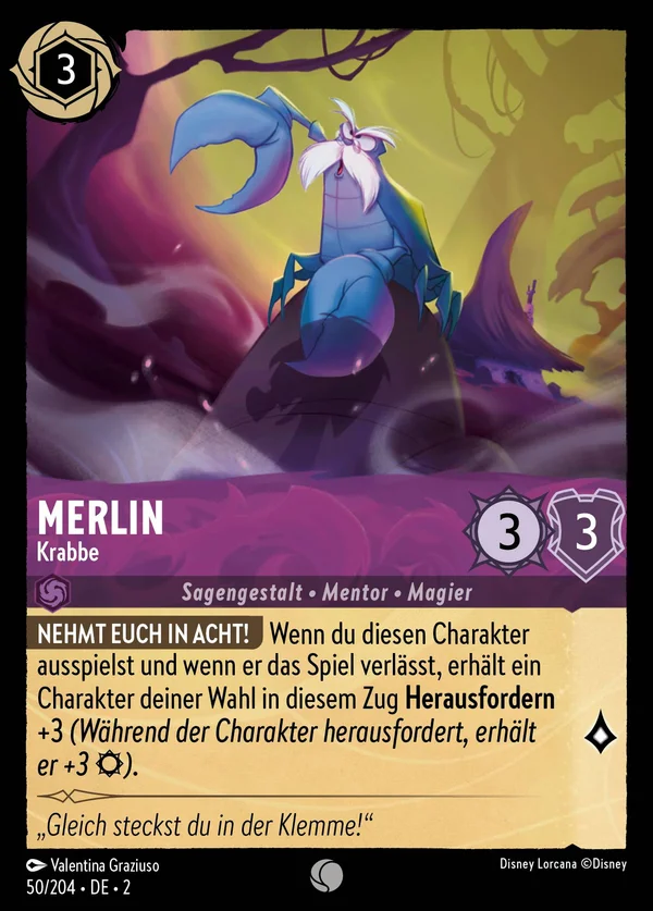 Merlin - Krabbe — Disney Lorcana Charakter card from Rise of the Floodborn