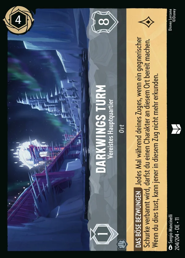 Darkwings Turm - Vereistes Hauptquartier — Disney Lorcana Ort card from Winterspell