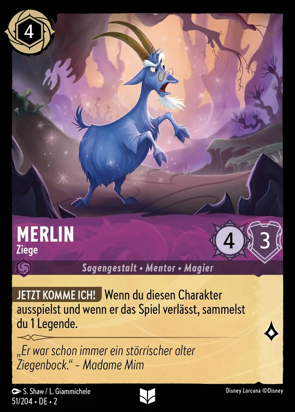 Merlin - Ziege — Disney Lorcana Charakter card from Rise of the Floodborn
