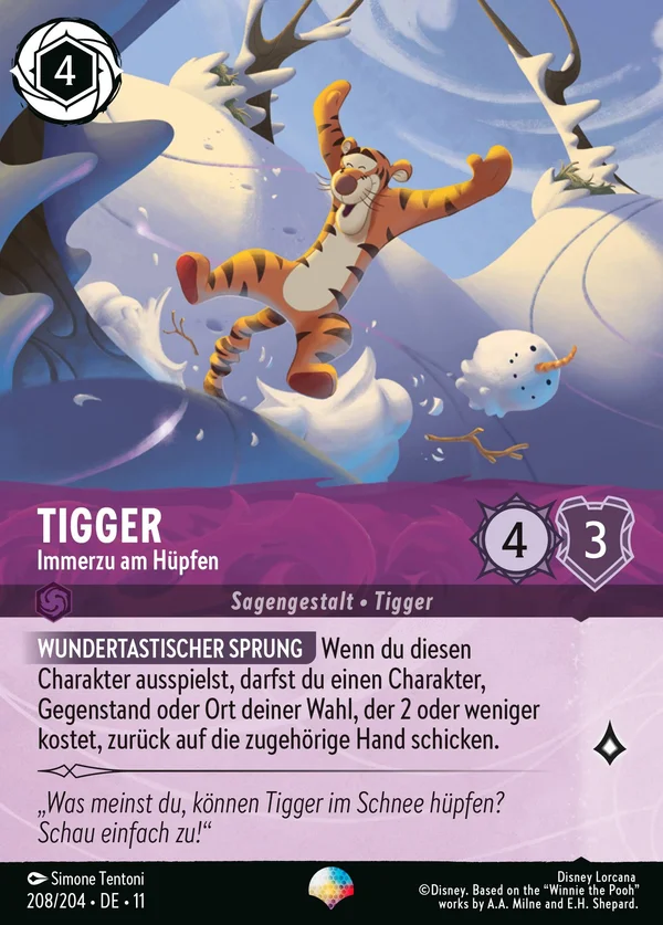 Tigger - Immerzu am Hüpfen — Disney Lorcana Charakter card from Winterspell