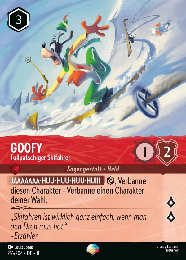 Goofy - Tollpatschiger Skifahrer — Disney Lorcana Charakter card from Winterspell
