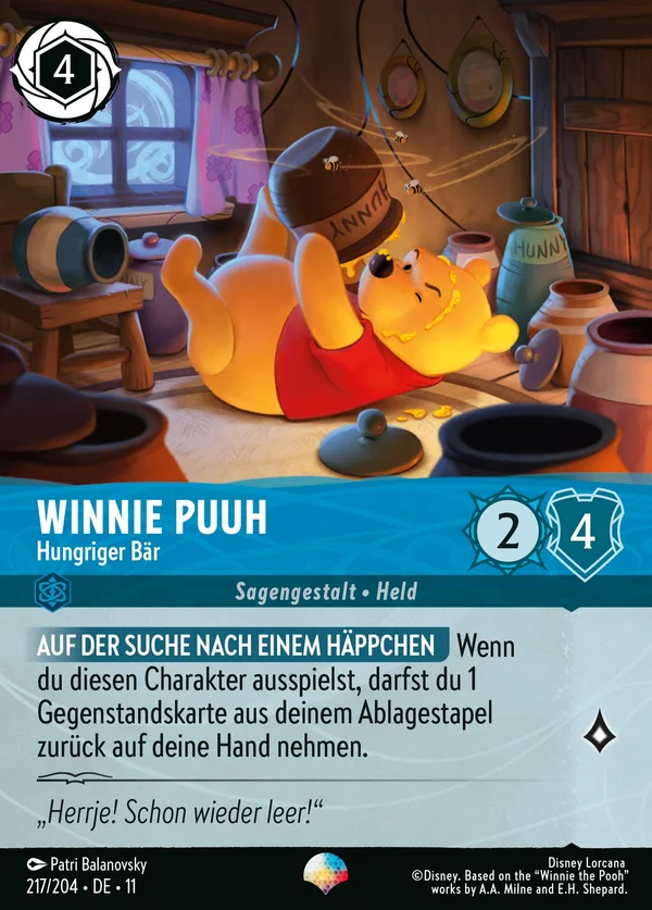 Winnie Puuh - Hungriger Bär — Disney Lorcana Charakter card from Winterspell