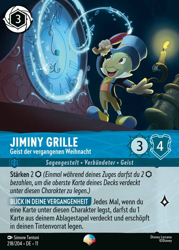Jiminy Grille - Geist der vergangenen Weihnacht — Disney Lorcana Charakter card from Winterspell