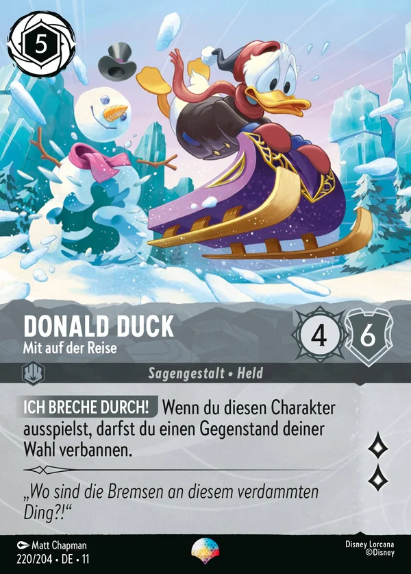 Donald Duck - Mit auf der Reise — Disney Lorcana Charakter card from Winterspell