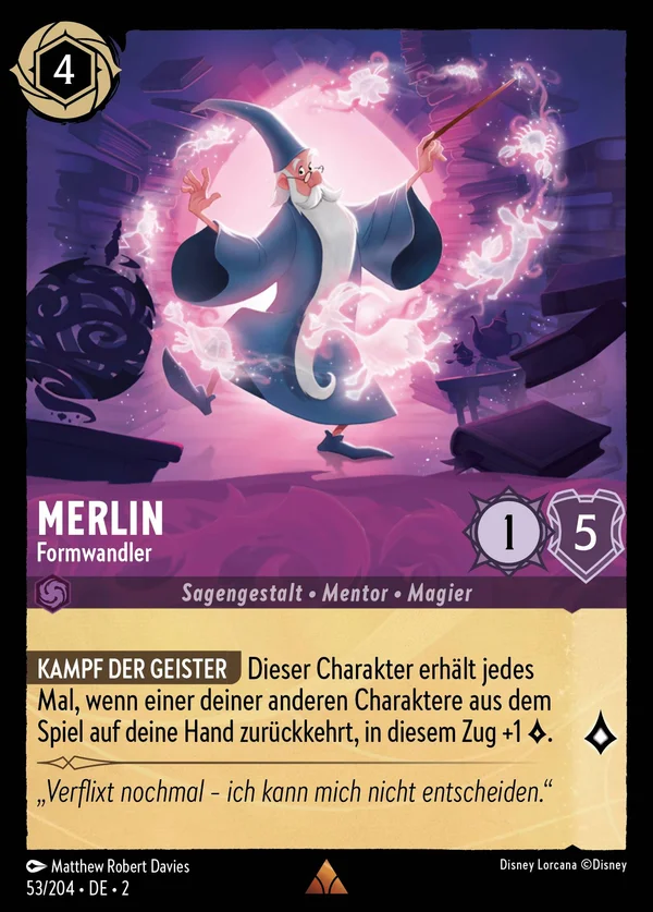 Merlin - Formwandler — Disney Lorcana Charakter card from Rise of the Floodborn