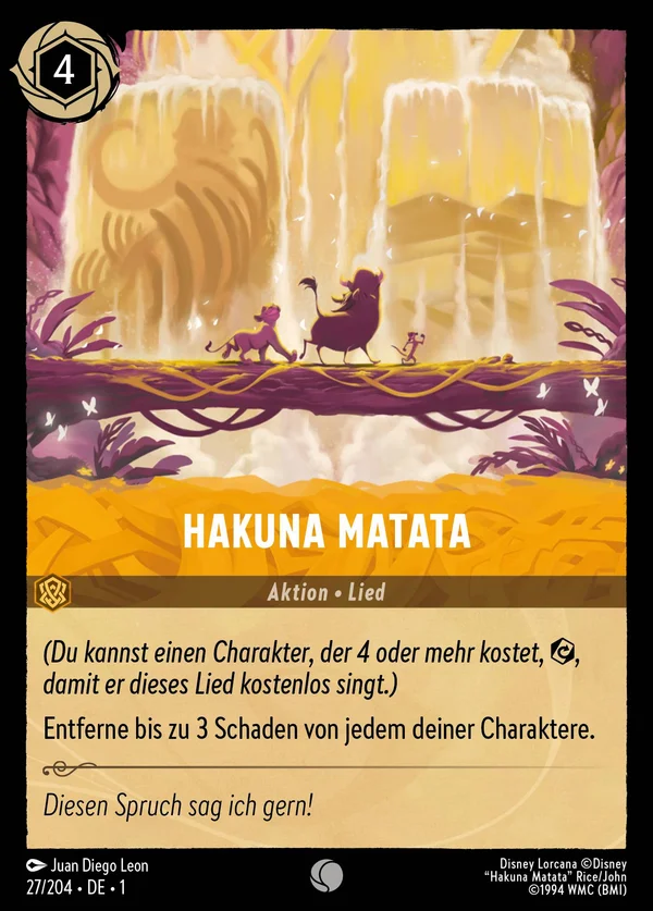 Hakuna Matata — Disney Lorcana Aktion card from The First Chapter