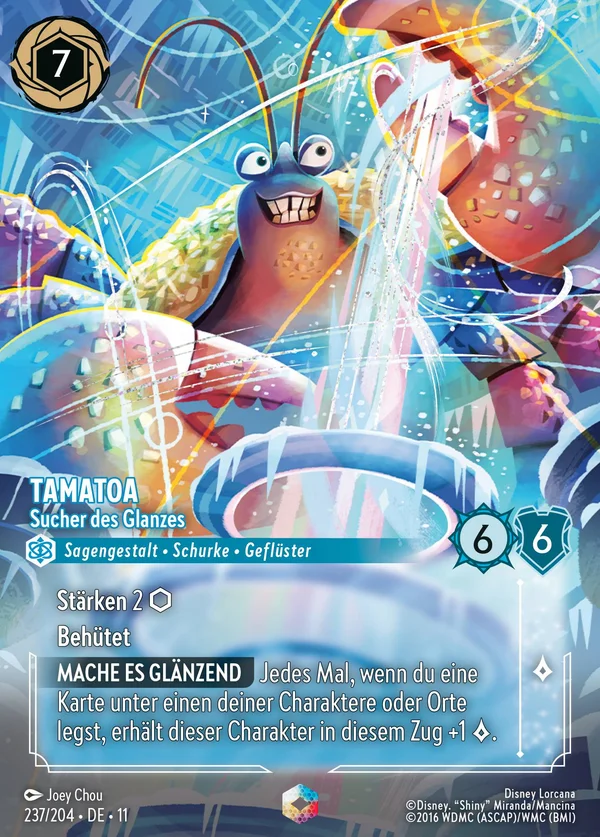 Tamatoa - Sucher des Glanzes — Disney Lorcana Charakter card from Winterspell