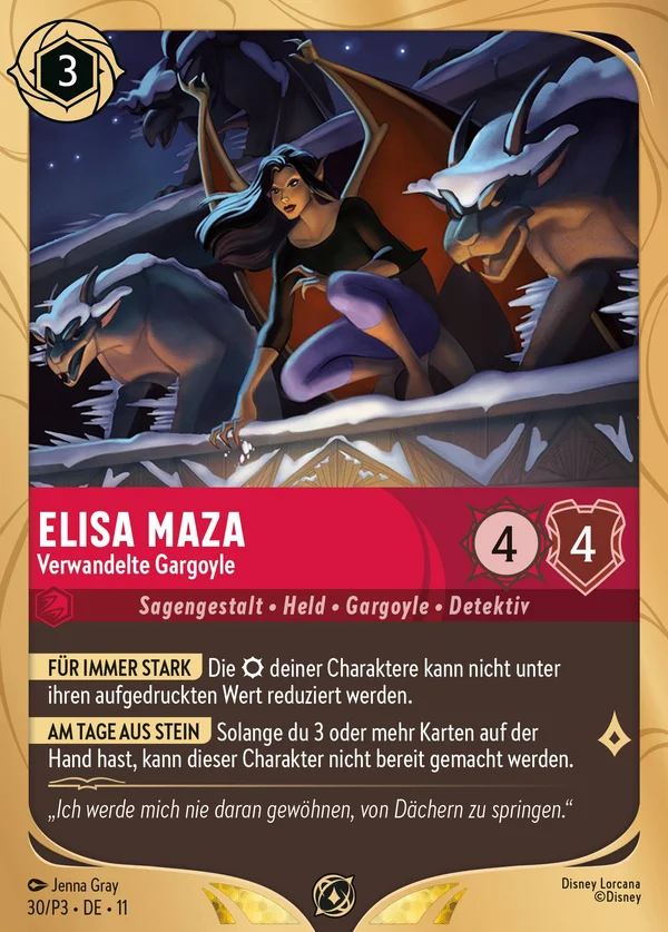 Elisa Maza - Verwandelte Gargoyle — Disney Lorcana Charakter card from Winterspell