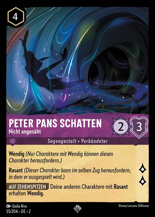Peter Pans Schatten - Nicht angenäht — Disney Lorcana Charakter card from Rise of the Floodborn
