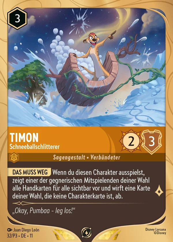 Timon - Schneeballschlitterer — Disney Lorcana Charakter card from Winterspell