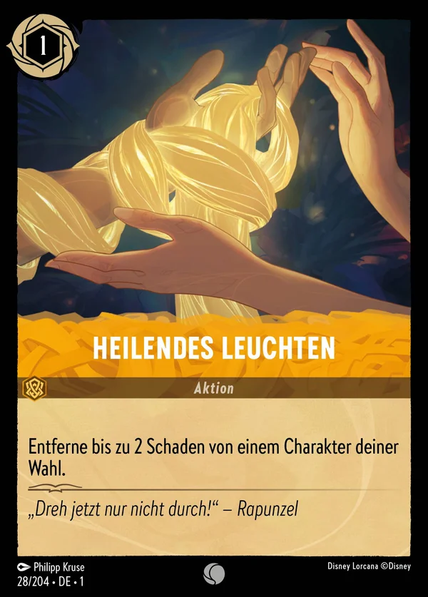Heilendes Leuchten — Disney Lorcana Aktion card from The First Chapter