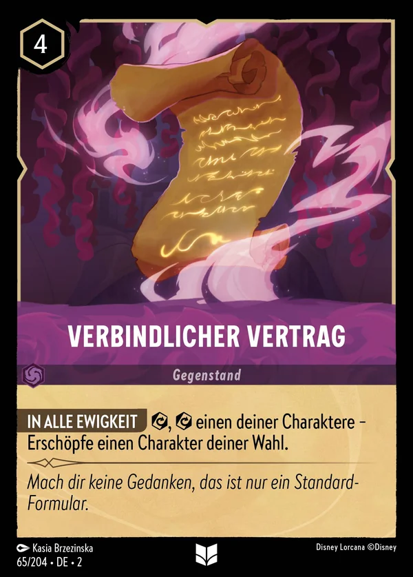 Verbindlicher Vertrag — Disney Lorcana Gegenstand card from Rise of the Floodborn