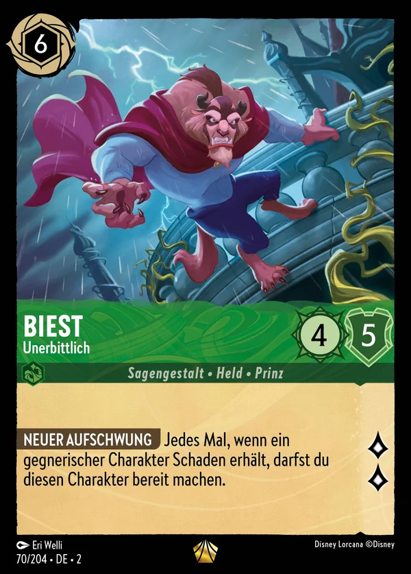 Biest - Unerbittlich — Disney Lorcana Charakter card from Rise of the Floodborn