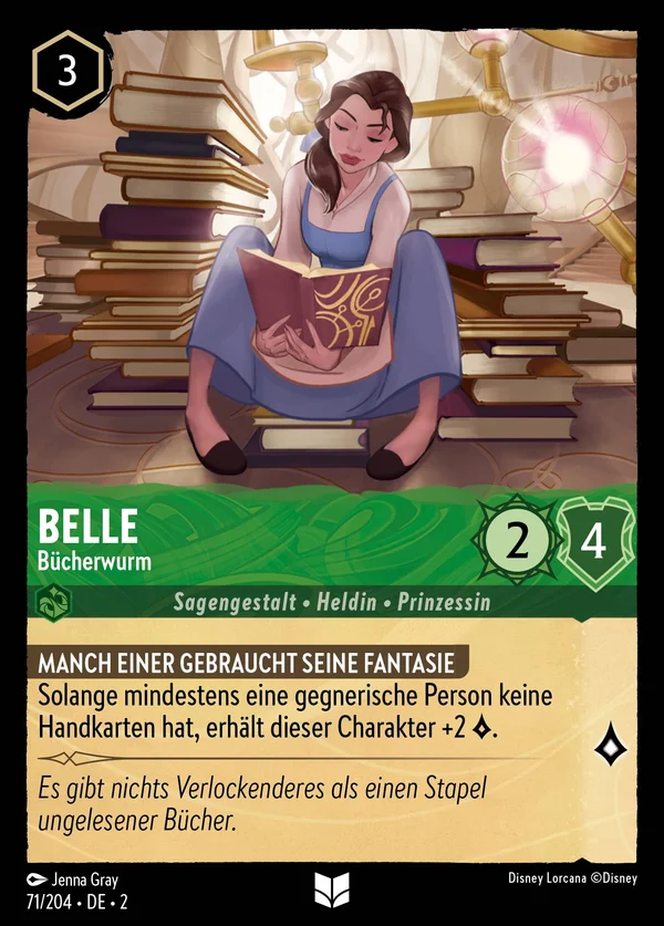 Belle - Bücherwurm — Disney Lorcana Charakter card from Rise of the Floodborn