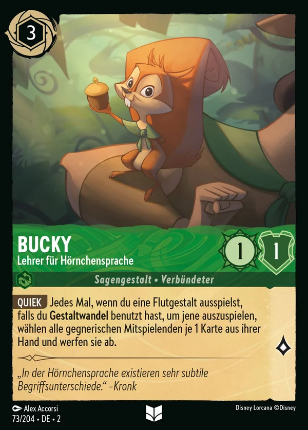 Bucky - Lehrer für Hörnchensprache — Disney Lorcana Charakter card from Rise of the Floodborn