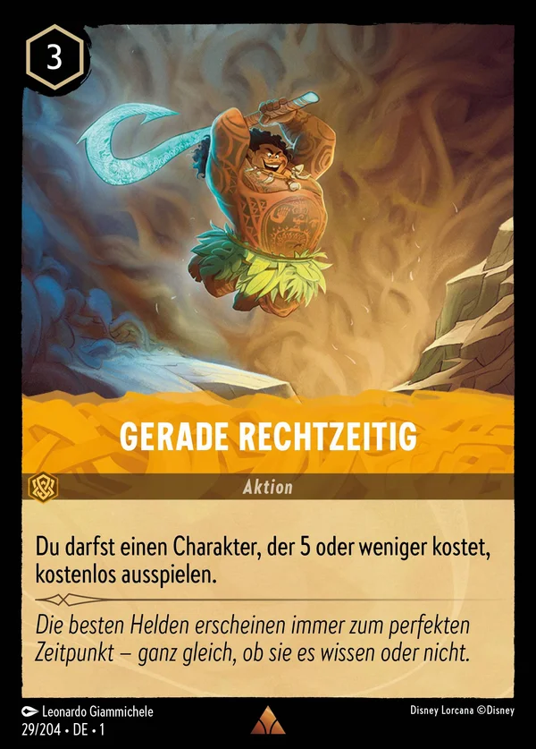 Gerade Rechtzeitig — Disney Lorcana Aktion card from The First Chapter