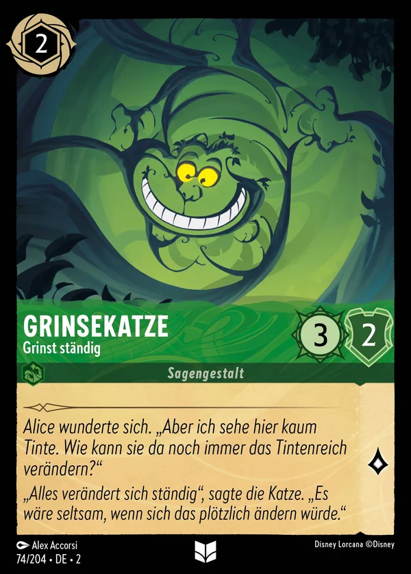 Grinsekatze - Grinst ständig — Disney Lorcana Charakter card from Rise of the Floodborn