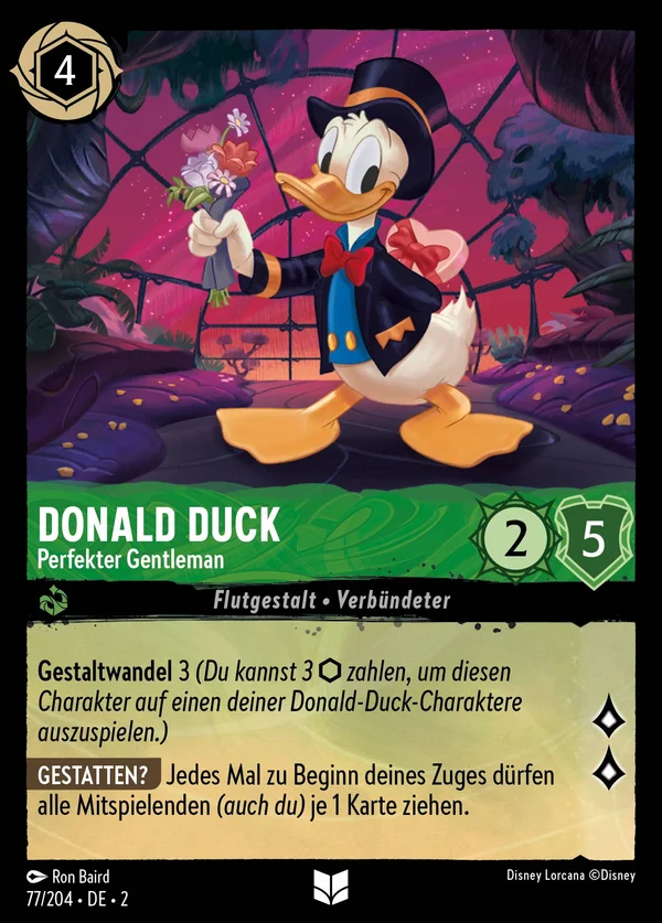 Donald Duck - Perfekter Gentleman — Disney Lorcana Charakter card from Rise of the Floodborn
