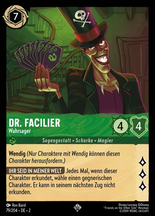 Dr. Facilier - Wahrsager — Disney Lorcana Charakter card from Rise of the Floodborn