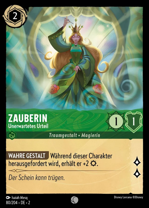 Zauberin - Unerwartetes Urteil — Disney Lorcana Charakter card from Rise of the Floodborn