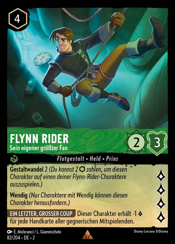 Flynn Rider - Sein eigener größter Fan — Disney Lorcana Charakter card from Rise of the Floodborn