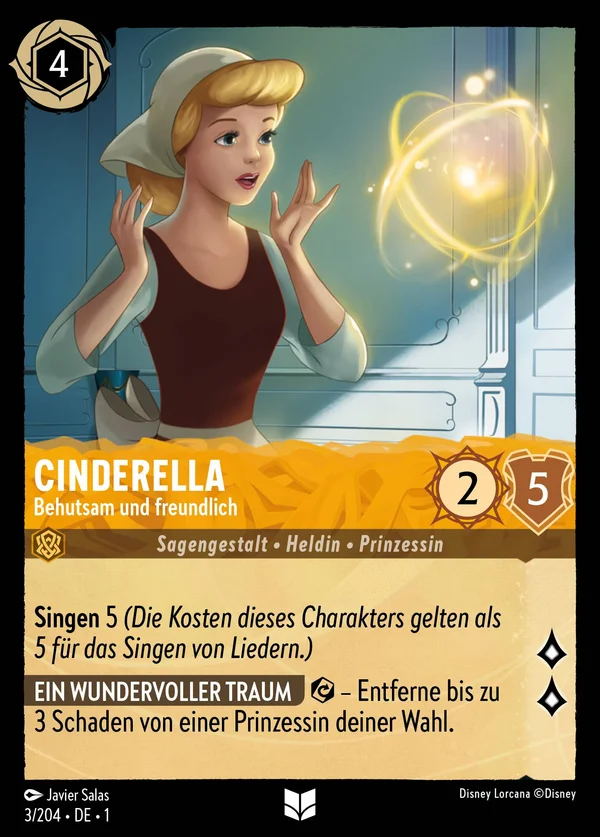 Cinderella - Behutsam und freundlich — Disney Lorcana Charakter card from The First Chapter