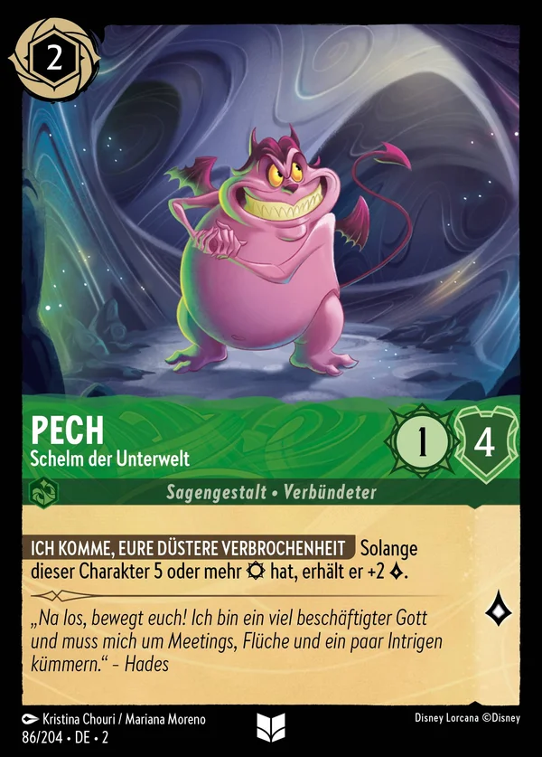 Pech - Schelm der Unterwelt — Disney Lorcana Charakter card from Rise of the Floodborn