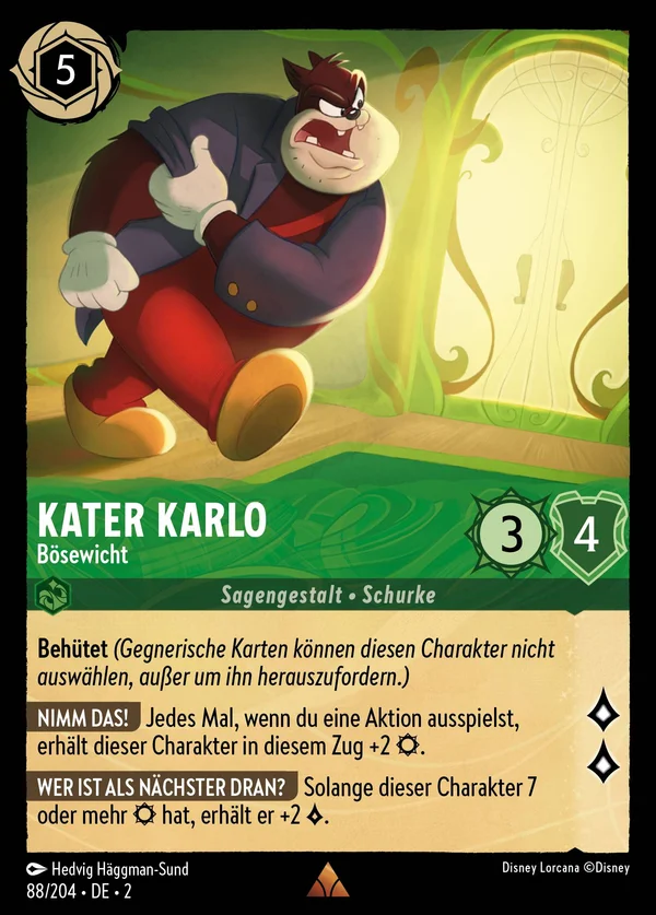 Kater Karlo - Bösewicht — Disney Lorcana Charakter card from Rise of the Floodborn
