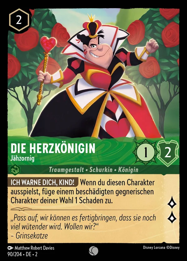 Die Herzkönigin - Jähzornig — Disney Lorcana Charakter card from Rise of the Floodborn