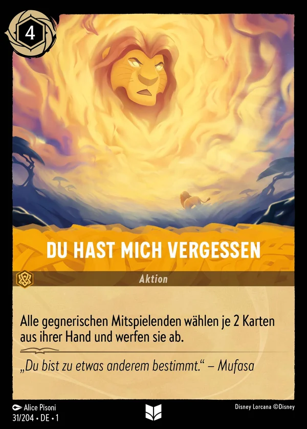 Du hast mich vergessen — Disney Lorcana Aktion card from The First Chapter