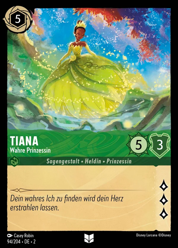 Tiana - Wahre Prinzessin — Disney Lorcana Charakter card from Rise of the Floodborn